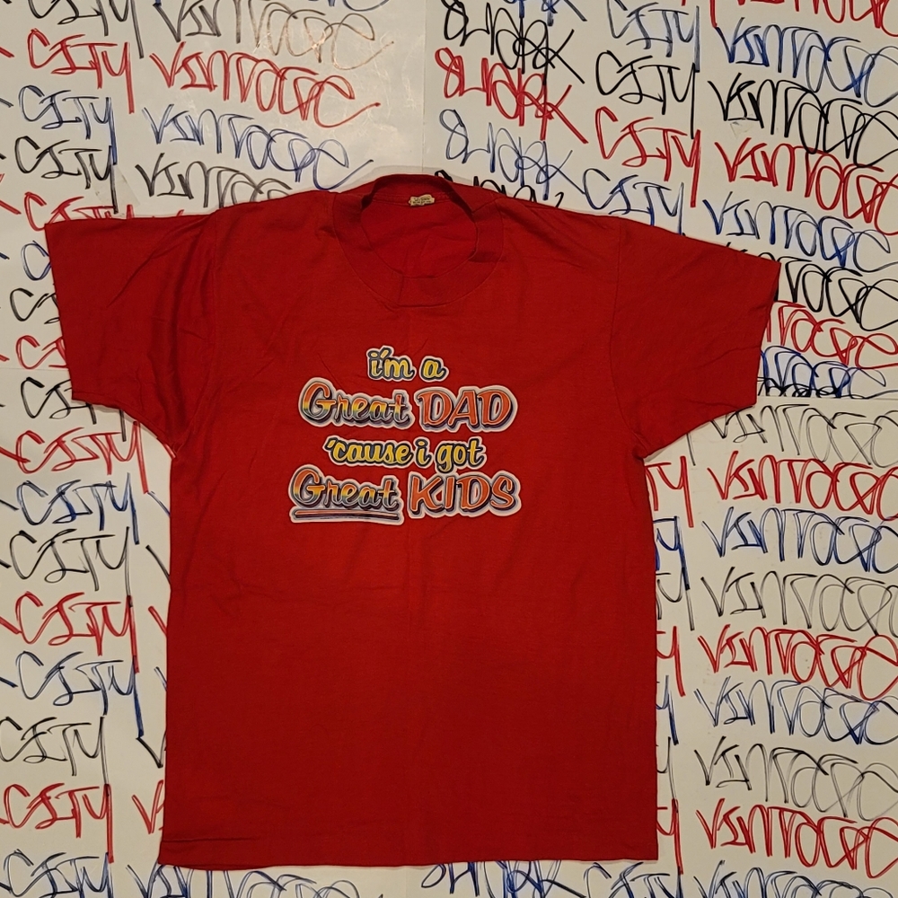Vintage 1982 Great Dad T Shirt Medium - Picture 2 of 8